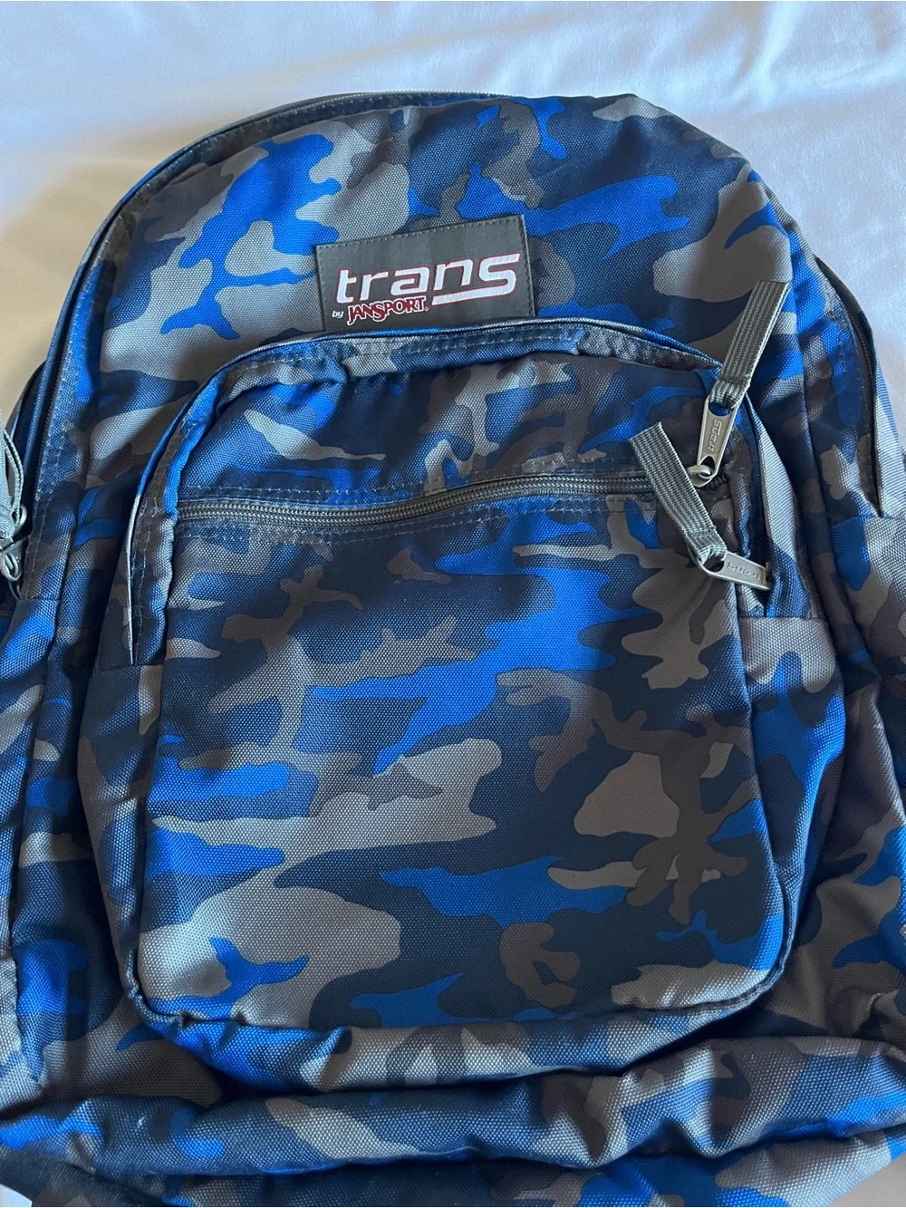 Trans by JanSport Blue Camo Backpack School Bookbag Travel Daypack